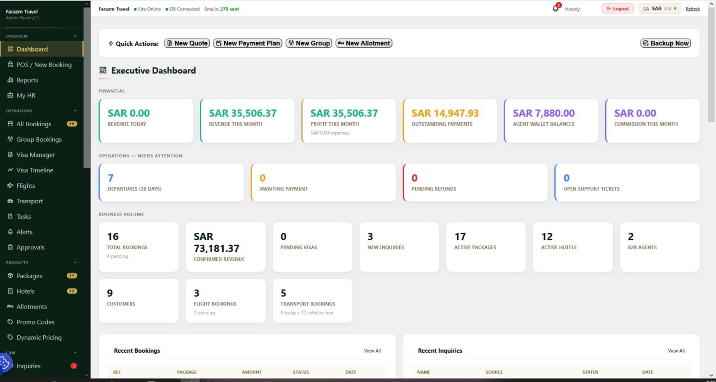 FT-ERP – Travel Enterprise Resource Platform